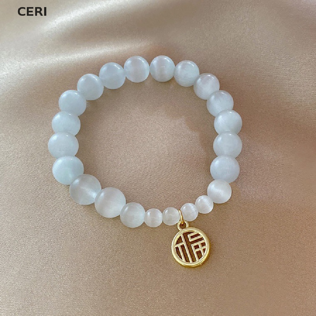 Vòng Tay Chuỗi Hạt Đá Ngọc Bích Nhân Tạo Phong Cách Trung Quốc