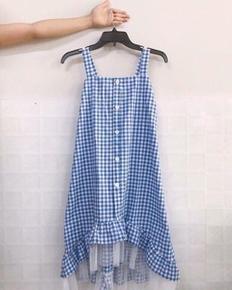 Váy kẻ xanh ZRa