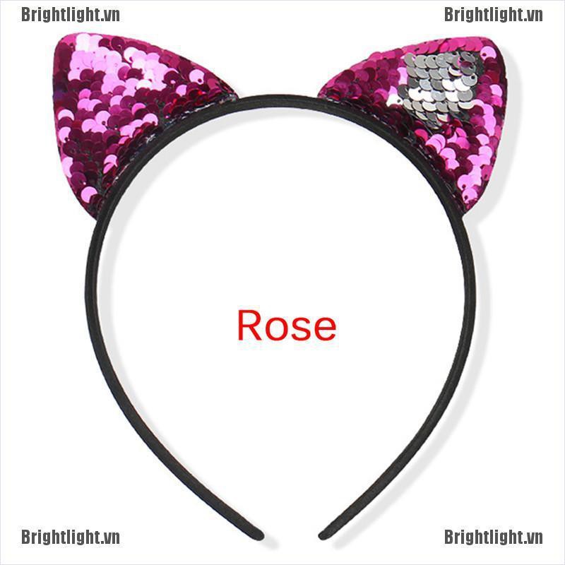 Kẹp Tóc Tai Mèo Đính Kim Sa Lấp Lánh Dễ Thương