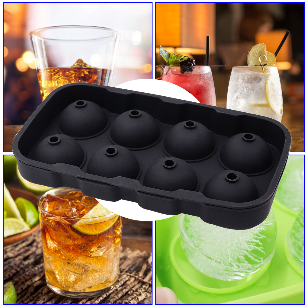Khuôn silicon 8 ngăn làm đá viên tròn diy đa năng nhiều màu tự chọn