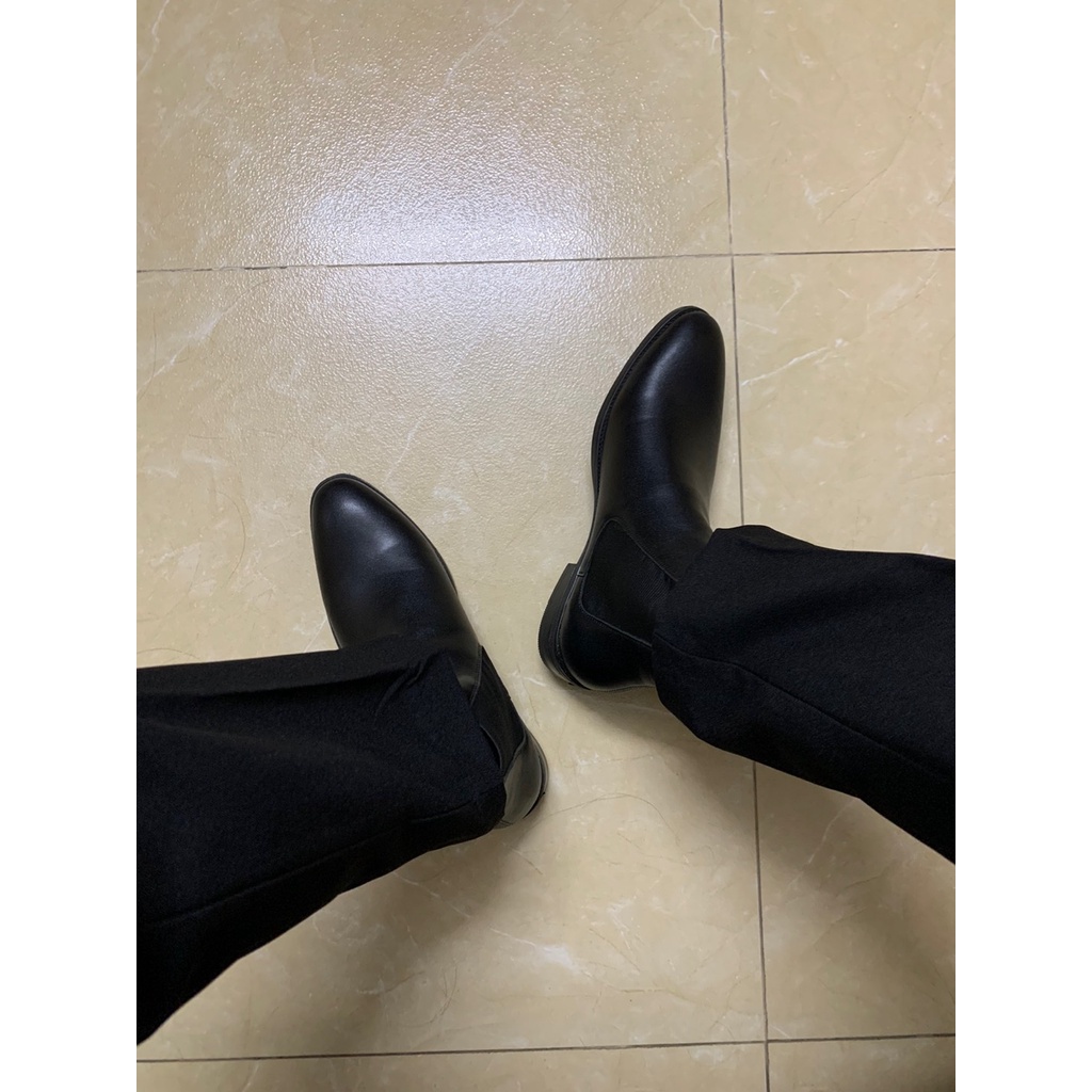 Chelsea boots đen siêu đẹp - Giày cao cổ nam siêu đẹp đế cao su - giày boot nam cao cổ đế cao su non êm chân 🐲