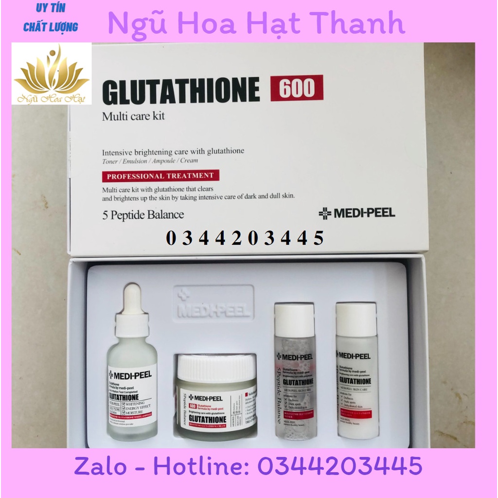 Sét dưỡng trắng Medi Peel Glutathione 600 giúp da căng bóng và trắng sáng rạng rỡ