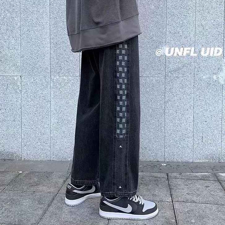 Quần jean nam dài ống rộng thời trang dành cho Hàn Quốc quần bò nam đẹp Simple baggy jean nam Fashion quần jean ống rộng unisex