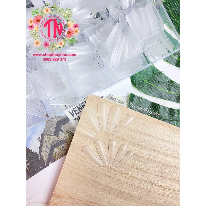 [HÀNG CHUẨN] Móng úp form thang, phom thang dẻo HSM hộp kim cương - 500 móng