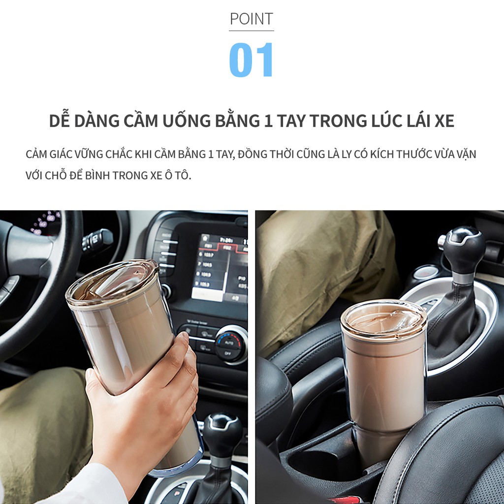 Ly nhựa 2 lớp Lock&amp;Lock double wall cold cup 900ML HAP502 (màu xanh và màu beige)