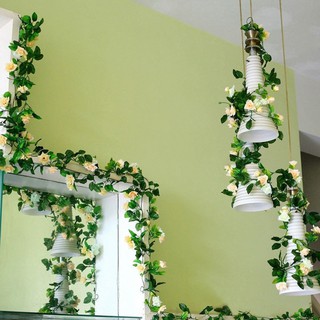{Siêu Rẻ}-Dây Leo Hoa Hồng Lụa 2M Trang Trí – Hoa Giả Cao Cấp, Treo Tường, Cổng Vòm, Decor Tốt Nghiệp, Ban Công