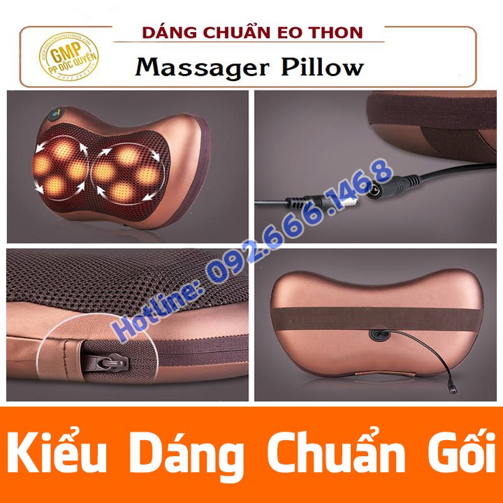 [🔔Xịn Hơn Tốt Hơn] GỐI MASAGE 8 BI HỒNG NGOẠI TRỊ LIỆU ĐAU MỎI VAI GÁY