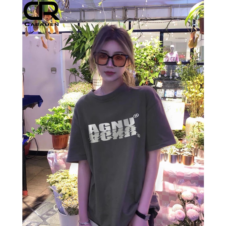Áo Thun Nam Nữ Unisex Tay Lỡ Rộng In chữ AGNU