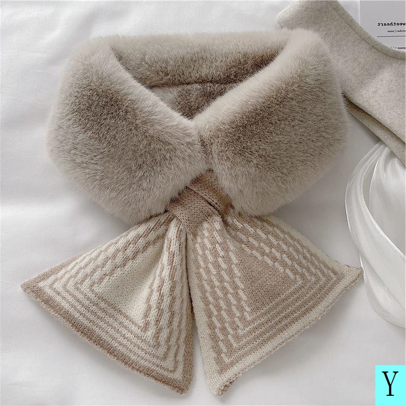Khăn Choàng Cổ Bằng Lông Cừu Nhân Tạo Dày Giữ Ấm Mùa Thu Đông Phong Cách Hàn Quốc Dễ Phối Đồ Dành Cho Nữ