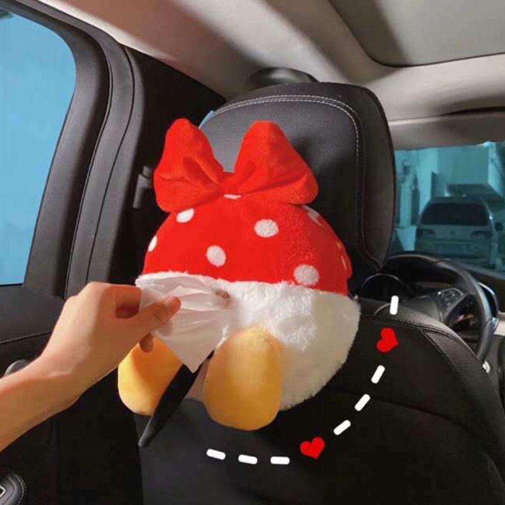 Hộp Đựng Khăn Giấy Hình Chuột Mickey Mềm Mại Gắn Tấm Chắn Nắng Xe Hơi