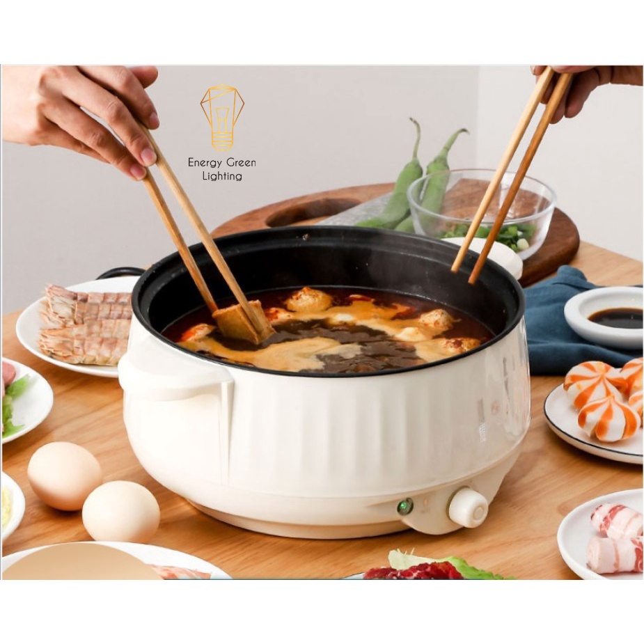 Nồi Lẩu Energy Green Lighting Mini Cắm Điện Đa Năng MX-22A ; MX-26A - Lớp Chống Dính - Phù hợp 2-4 Thành Viên - Tặng Kèm
