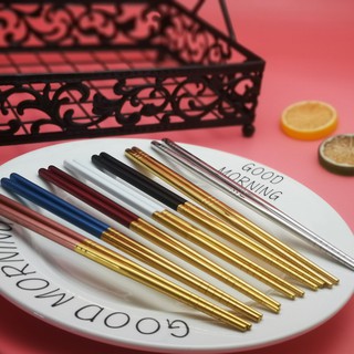 Set 5 đôi đũa mạ vàng 304 độc đáo
