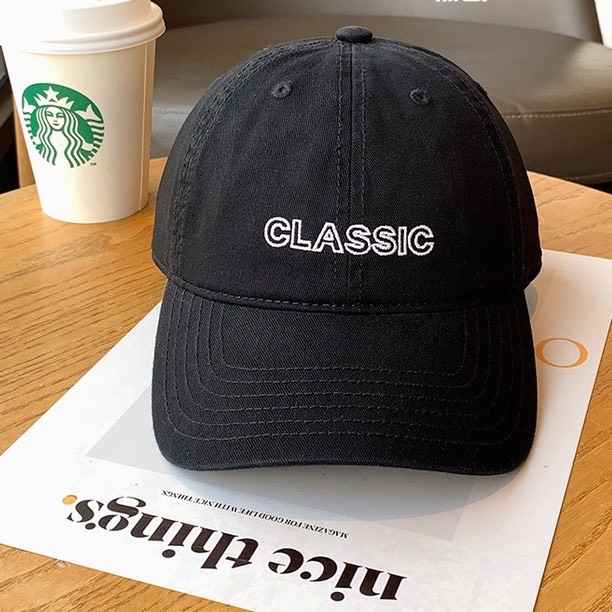Mũ lưỡi trai nữ Nón kết thêu chữ Classic chất cotton cao cấp form unisex nam nữ