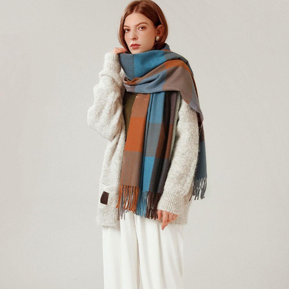 JARRED Khăn Choàng Cổ Dày Dặn Phối Tua Rua Thời Trang Thu Đông Sang Trọng Cho Nữ