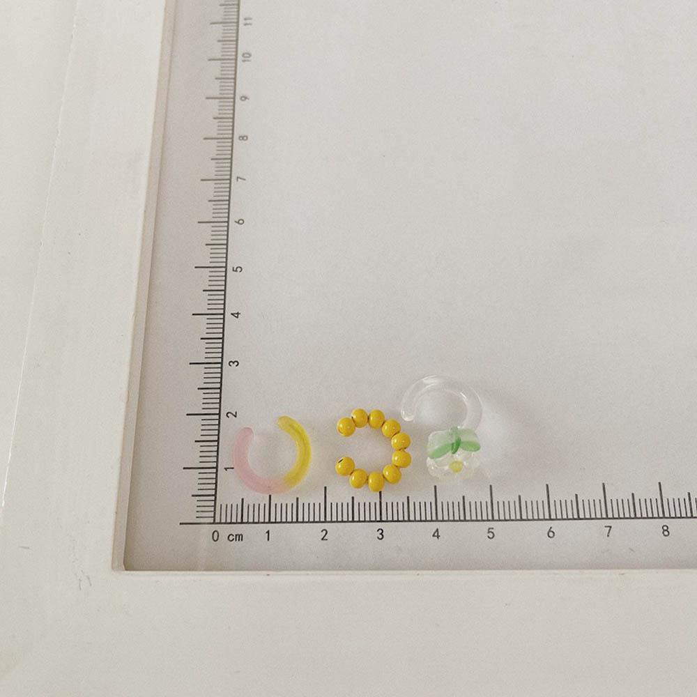 MOCHO Bộ Khuyên Tai Dạng Kẹp Đính Hạt Acrylic Harajuku Mùa Hè Cho Nữ