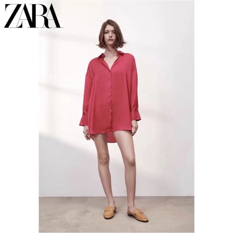 Áo sơmi lụa hồng ZR