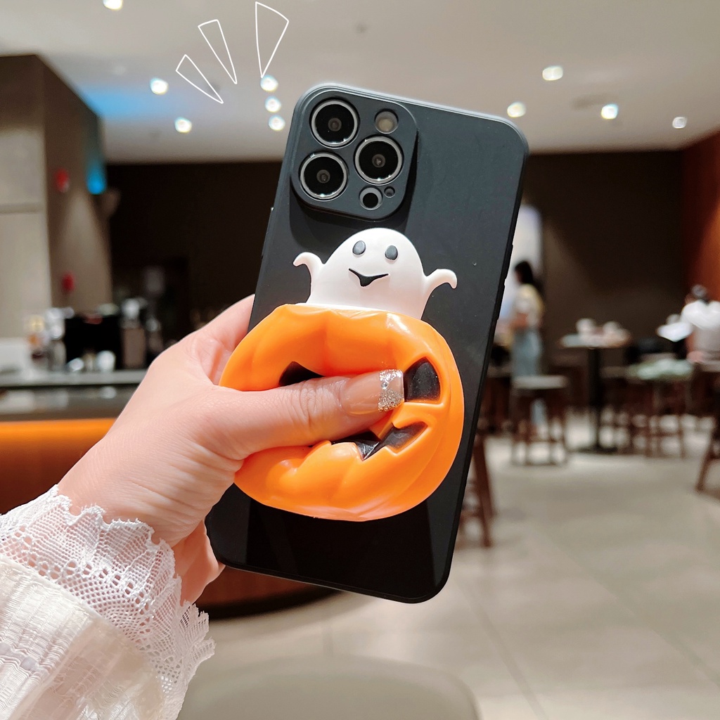 Ốp Điện Thoại Họa Tiết Quả Bí Ngô Halloween 3D Dành Cho iphone 13 mini 12 pro MAX 11 X XR XS MAX 5 5S 6 7 8 PLUS