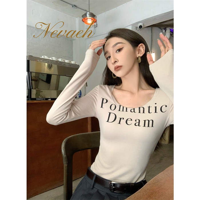 Áo Thun Tay Dài Cổ Tròn Thời Trang Hàn Quốc Cho Nữ