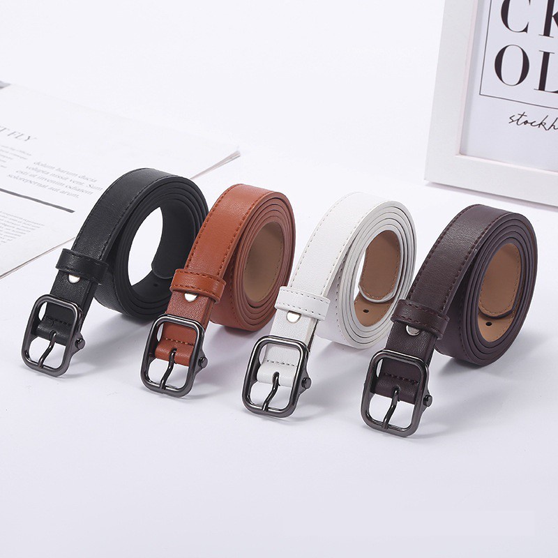 Thắt lưng bản nhỏ BROO nhiều màu, dây nịt lưng 2.3cm phong cách ulzzang unisex phù hợp nam nữ