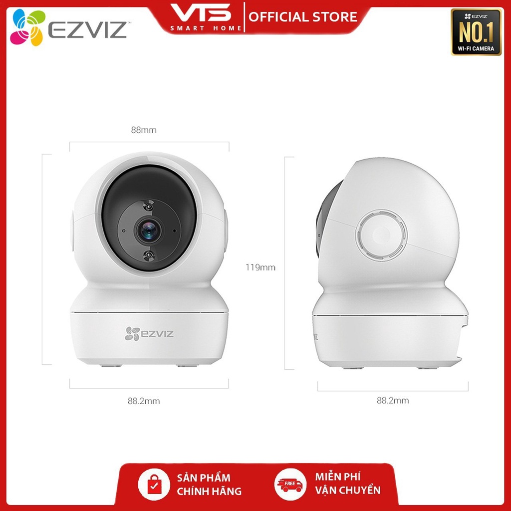 Camera Wifi EZVIZ C6N 2K 4MP Xoay 360 Độ, Đàm Thoại 2 Chiều - Phát Hiện Chuyển Động - C6N 4.0MP - VTS