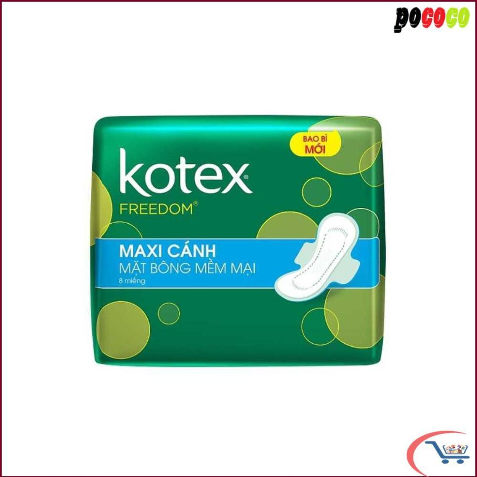 Băng vệ sinh Kotex freedom maxi cánh lốc 8 gói x 8 miếng