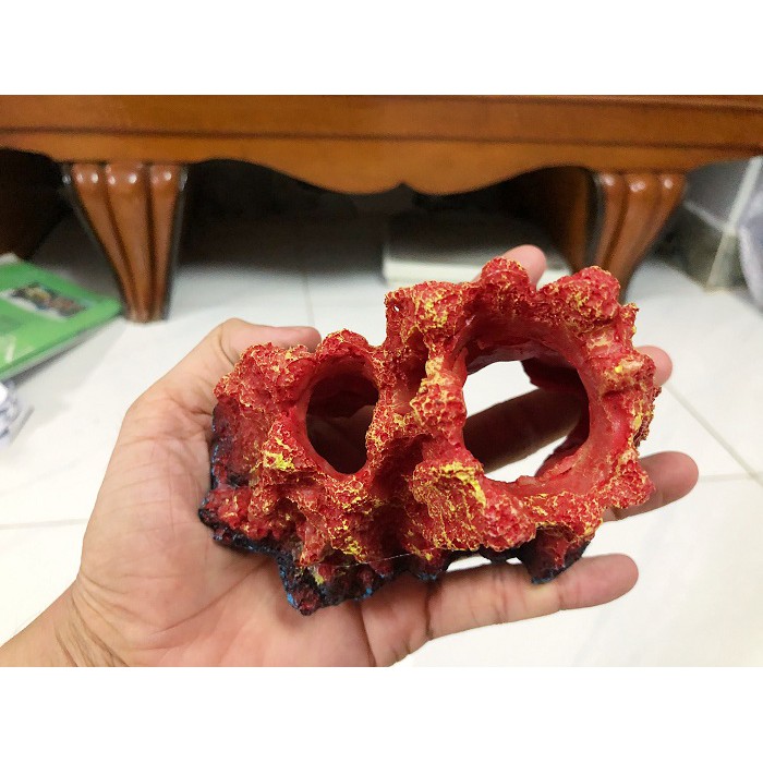 NÚI LỬA SỦI OXY TRANG TRÍ HỒ CÁ 14X10X10CM