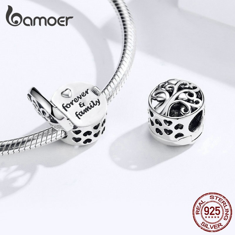 Hạt Charm Bamoer Scc1259 Khắc Chữ Thiết Kế Hở Dùng Làm Vòng Tay Cho Nữ