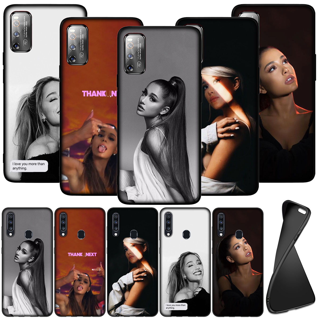 Ốp điện thoại silicon hình Ariana Grande cho Samsung Galaxy A9 A8 A7 A6 Plus J8 2018 + A21S A70 M20 A6+ A8+ 6Plus