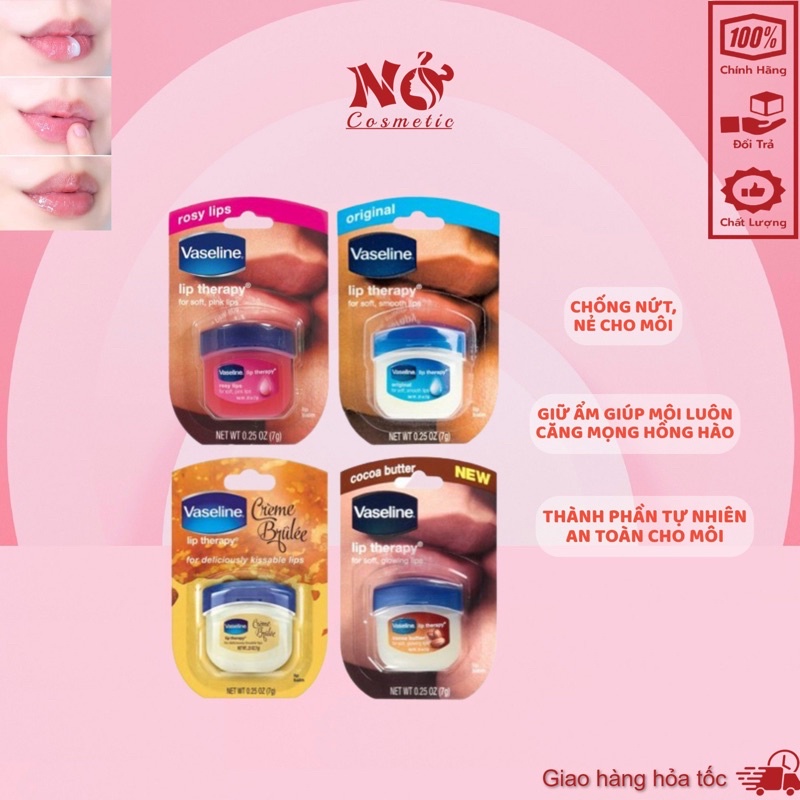 Dưỡng ẩm môi Vaseline mềm mịn chống khô nứt và thâm môi