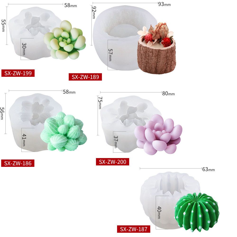 Khuôn Silicone Làm Chậu Cây Mọng Nước Diy Tiện Dụng