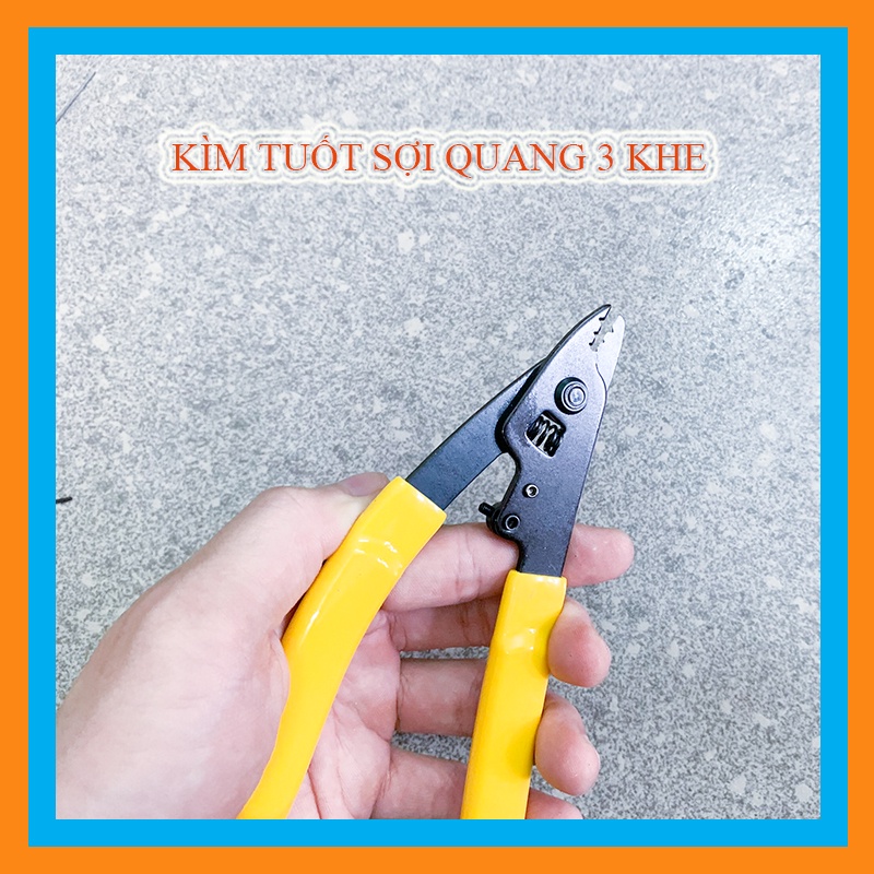 Kìm tuốt sợi quang 3 lỗ vàng FTTH