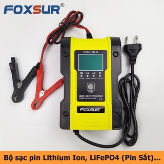 Bộ sạc Foxsur sạc pin Lithium ion 18650, LiFePO4 pin sắt 32650