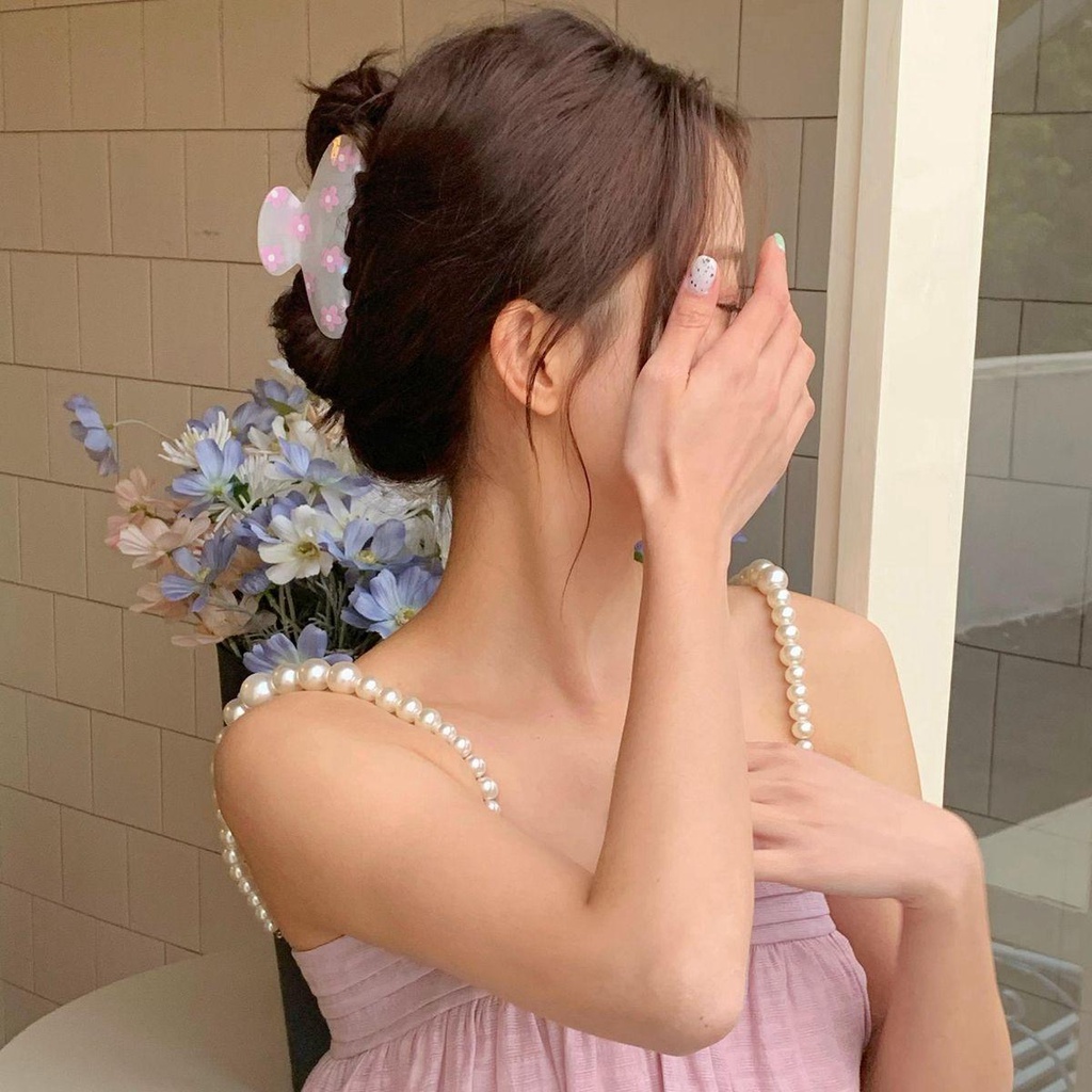 Kẹp Tóc Càng Cua Hình Hoa Tulip / Cá Mập Bằng Acrylic Thanh Lịch Cho Nữ