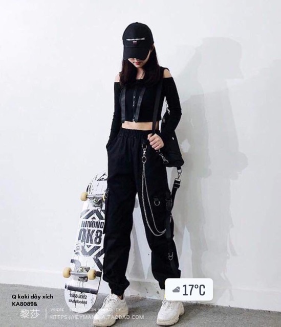 Quần kaki dây xích hai túi hộp -KA | BigBuy360 - bigbuy360.vn