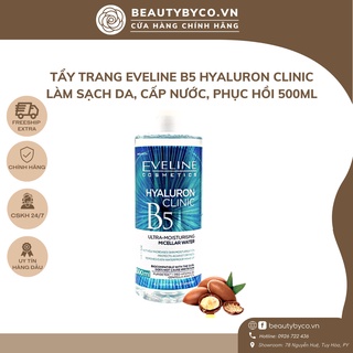 Nước tẩy trang Eveline B5 Hyaluronic Clinic 3 trong 1 sạch sâu, lành tính, ẩm mượt (Ba Lan) 500ml