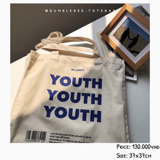 “YOUTH” tote bag.