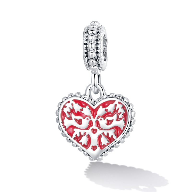 Mặt dây chuyền/ vòng tay Bamoer PA5329 màu bạc trắng hình hoa thời trang dành cho nữ