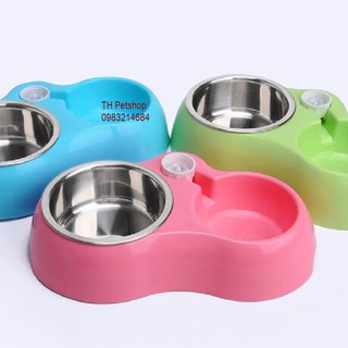 Bát Ăn Cho Chó Mèo - Bát Nhựa Đôi Uống Nước Tự Động