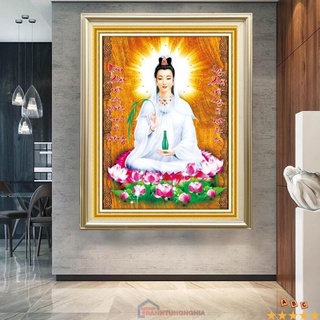 Tranh đính đá, tranh thêu quan thế âm bồ tát 88816 LV3255 DF292 LV347 VS093