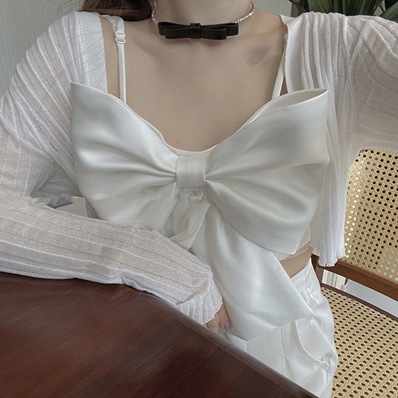 Áo Hai Dây Thắt Nơ Sau Lưng Phong Cách Chanel Thời Trang Xuân Hè Mới Bán Chạy