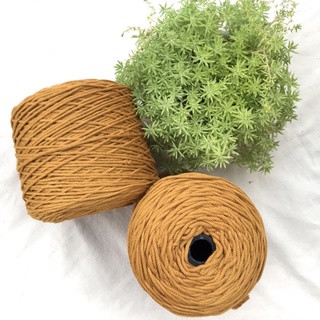Dây thừng đan Macrame màu Vàng bò sợi xoắn size 3.5mm, size 5mm
