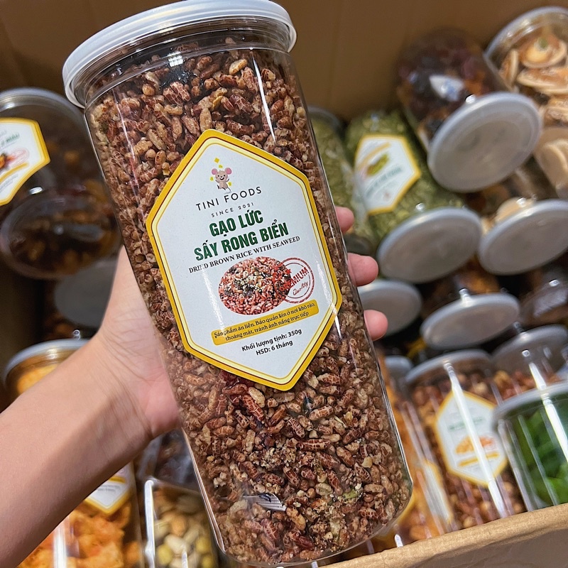 Gạo Lứt Sấy Tỏi Loại 1 - Hàng Chuẩn VSATTP (Lon 350g)