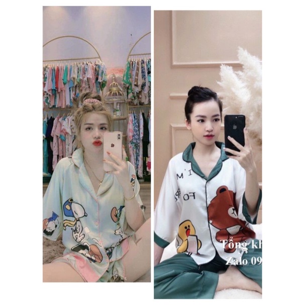 Bộ Đồ Pijama Hình cute lụa Latin mềm mịn