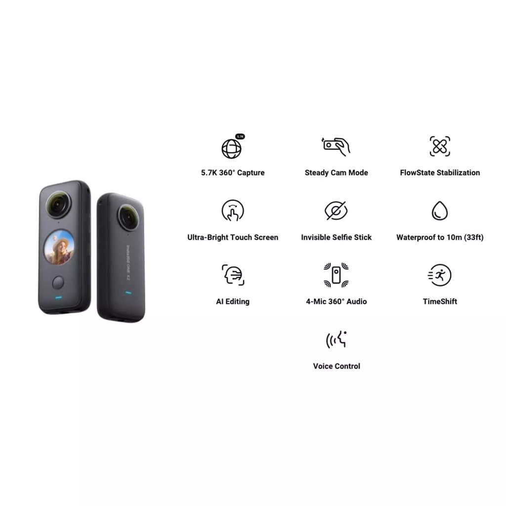 Camera hành trình INSTA Insta360 ONE X2 5.7K 18MP có thể xoay 360 độ
 | BigBuy360 - bigbuy360.vn