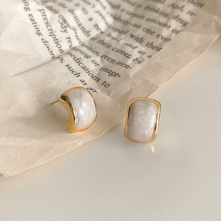 Bông tai nữ basic Khảm Sà Cừ Bản Nhỏ Vintage độc đáo cá tính HER.ACC H20