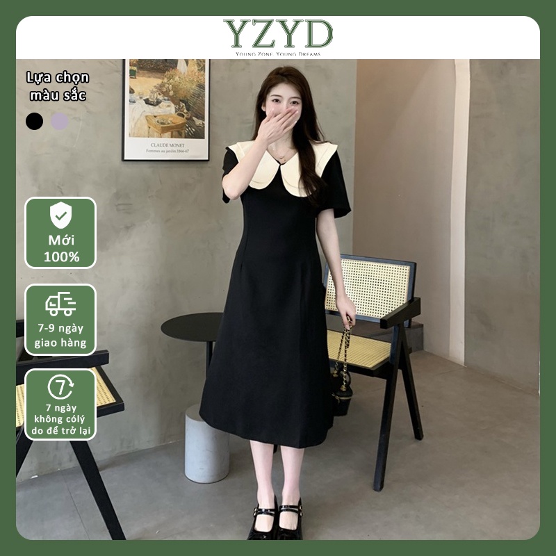 YZYD🌺 Đầm Maxi Mỏng Dáng Chữ A Tay Ngắn Màu Tím / Hồng Thời Trang Xuân Hè Phong Cách Hàn Quốc Cho Nữ YZYD-50046