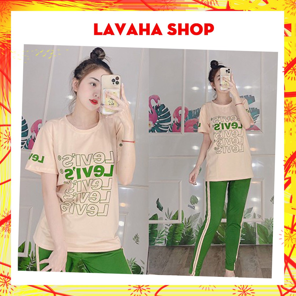 Đồ bộ nữ mặc nhà đẹp vải thun co giãn thoải mái, áo tay ngắn quần dài A042 - LAVAHA SHOP