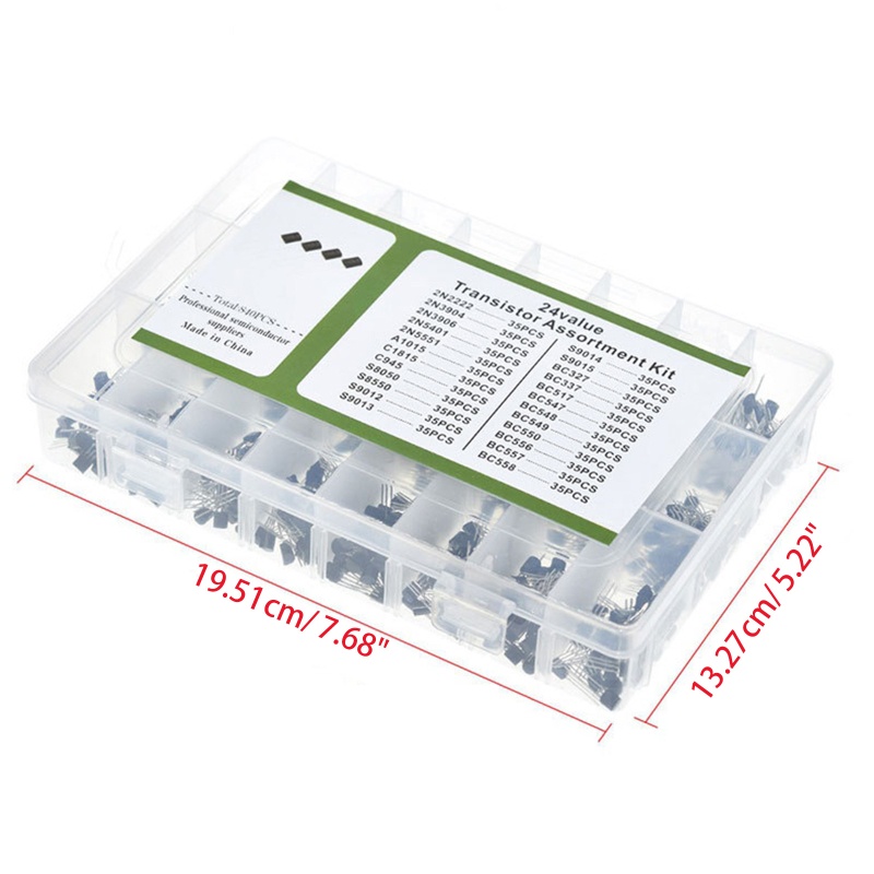 Bộ 840 Linh Kiện Bán Dẫn BC327 BC337 BC547 2N222 3904 3906 C945 PNP NPN 24 x 35 Cái TO-92