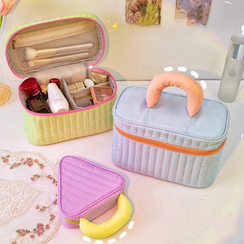 Túi Đựng Mỹ Phẩm/ Đồ Vệ Sinh Cá Nhân Bằng Nylon Sức Chứa Lớn Thời Trang Cho Nữ