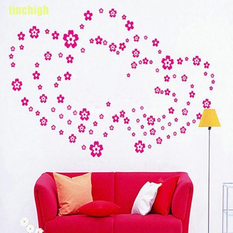 108 Bông Hoa Và 6 Bươm Bướm Dán Tường Trang Trí Phòng Ngủ